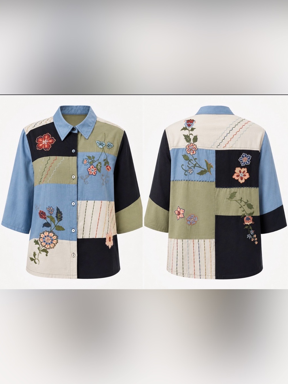 Marsh Landing Lined Appliquéd & Embroidered Jacket, Large.